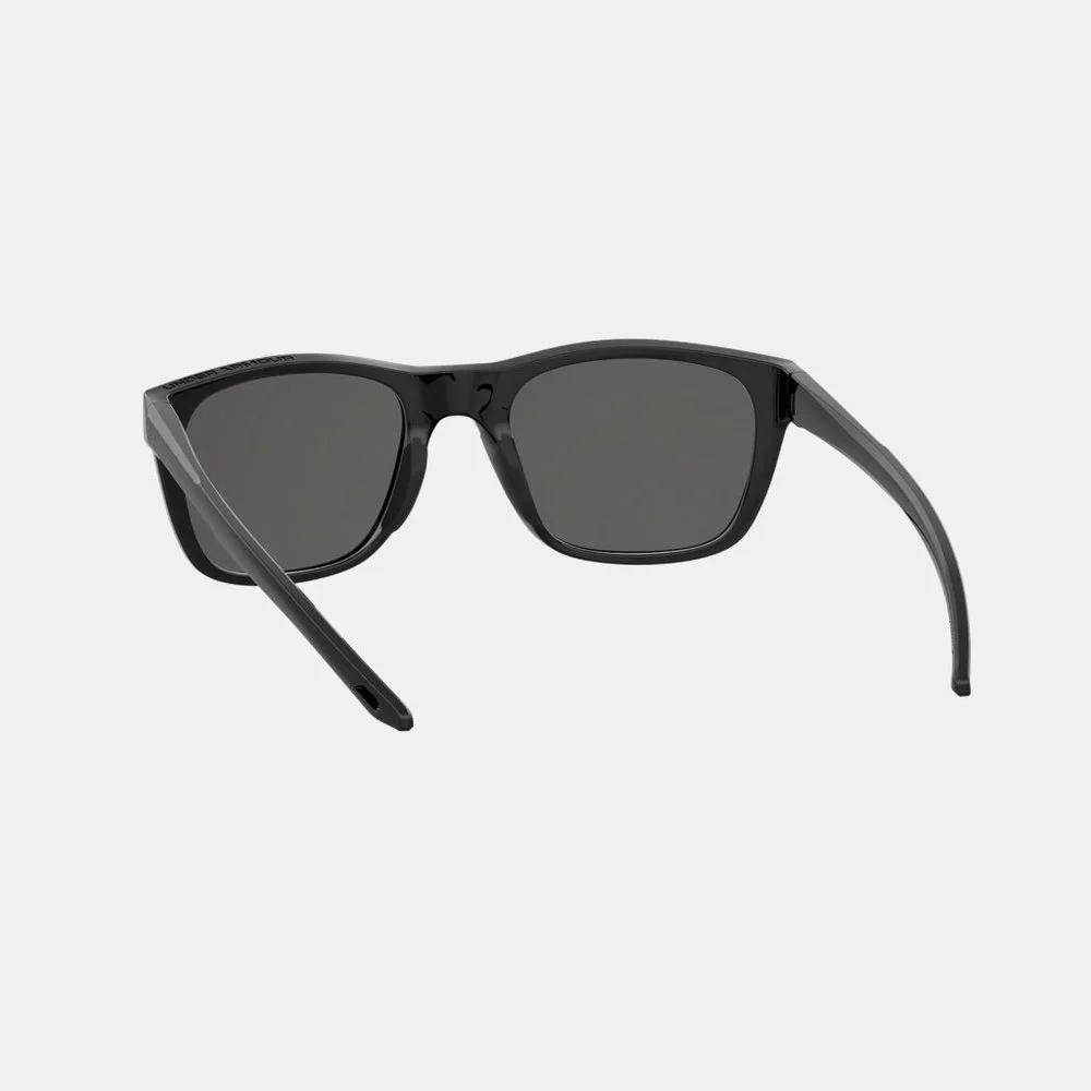 UNDER ARMOUR Sunglasses RAID Shiny Black Frame Gray POLARIZED Lens NEW